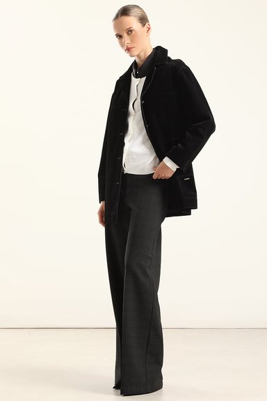 CHAQUETON GABARDINA EFECTO TERCIOPELO, NEGRO LIOLA - 5