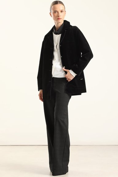 CHAQUETON GABARDINA EFECTO TERCIOPELO, NEGRO LIOLA - 7