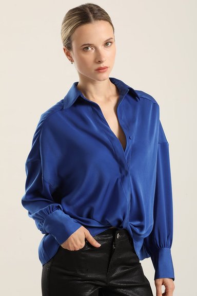 BLUSA SATIN NUDO, AZULINO LIOLA - 6