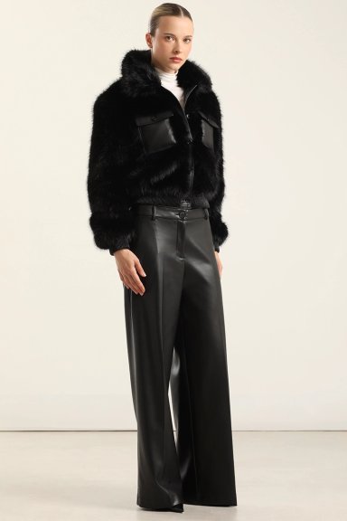CHAQUETON EFECTO CUERO PIEL,NEGRO LIOLA - 5