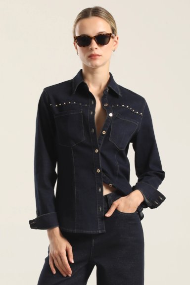 CAMISA DENIM TACHAS, INDIGO LIOLA - 1