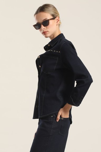 CAMISA DENIM TACHAS, INDIGO LIOLA - 4