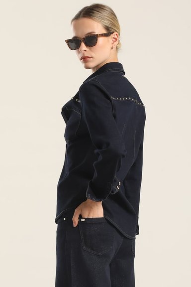 CAMISA DENIM TACHAS, INDIGO LIOLA - 5