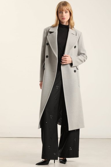 ABRIGO LARGO, MUFLON MELANGE GRIS LIOLA - 1