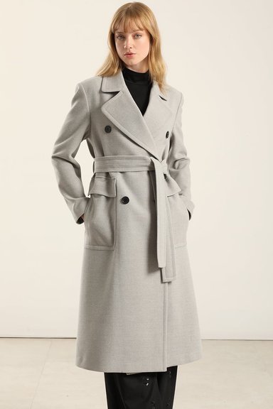 ABRIGO LARGO, MUFLON MELANGE GRIS LIOLA - 5