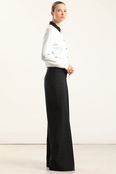 PANTALON ANCHO CUADROS FANTASIA, NEGRO LIOLA - 2