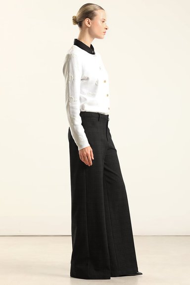 PANTALON ANCHO CUADROS FANTASIA, NEGRO LIOLA - 3