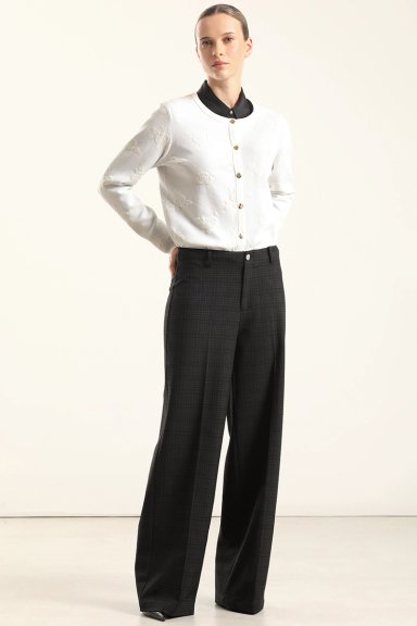 PANTALON ANCHO CUADROS FANTASIA, NEGRO LIOLA - 5