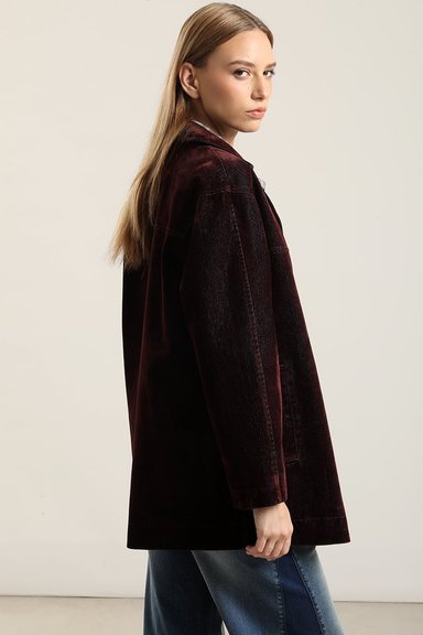 CHAQUETON GABARDINA EFECTO TERCIOPELO, CHOCOLATE LIOLA - 3