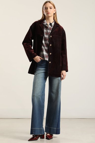 CHAQUETON GABARDINA EFECTO TERCIOPELO, CHOCOLATE LIOLA - 7