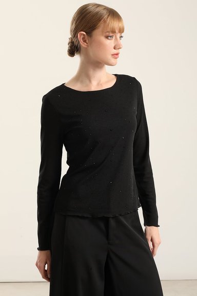 TOP APLICACION STRASS, NEGRO LIOLA - 1