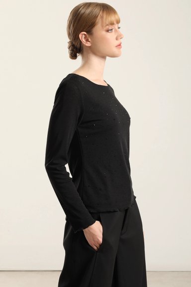 TOP APLICACION STRASS, NEGRO LIOLA - 5
