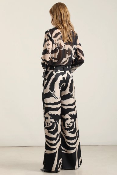 PANTALON ANCHO ESTAMPADO, NEGRO LIOLA - 4