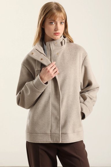 CHAQUETA BOMBER, MUFLON FANTASIA BEIGE LIOLA - 1