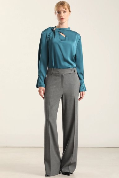 PANTALON RECTO FANTASIA MELANGE, GRIS LIOLA - 1