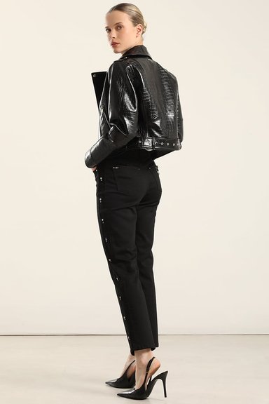 JEANS COLOR SLIM TACHAS, NEGRO LIOLA - 4