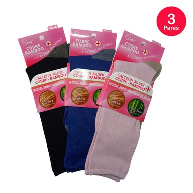 PACK X3 CALCETINES MUJER MIKE'S DIABÉTICO COBRE Y BAMBOO - 5