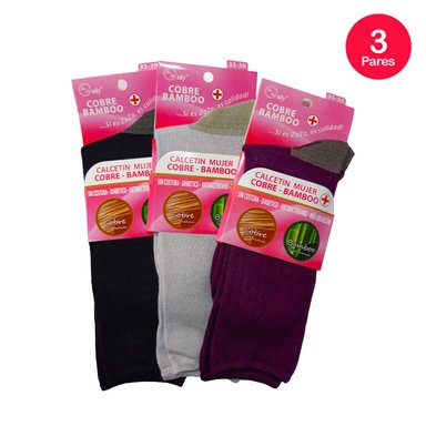 PACK X3 CALCETINES MUJER MIKE'S DIABÉTICO COBRE Y BAMBOO - 6