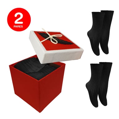 PACK X2 CALCETINES MUJER MIKE'S HILO SIN COSTURA NEGRO - 1