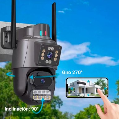 CAMARA DE SEGURIDAD KOLKE DOBLE LENTE SIMULTANEO 3MP ALARMA - 4