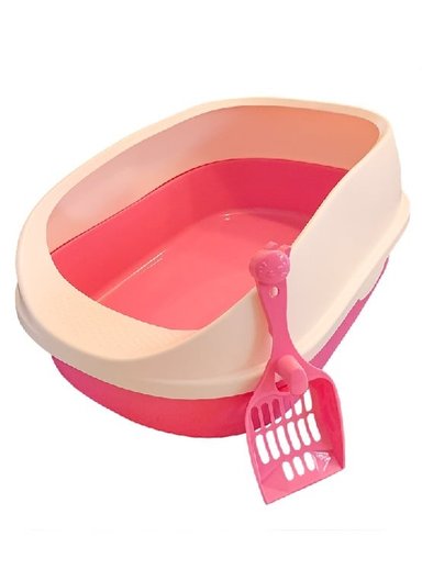 SET GATOS WINPET ARENERO ANTISALPICADURAS + PALA ROSADO 56 X 38 CM - 1