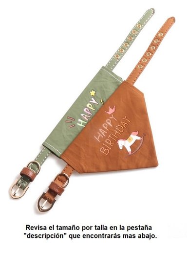 BANDANA PERROS GATOS FELIZ CUMPLEAÑOS WINPET VERDE TALLA S - 2