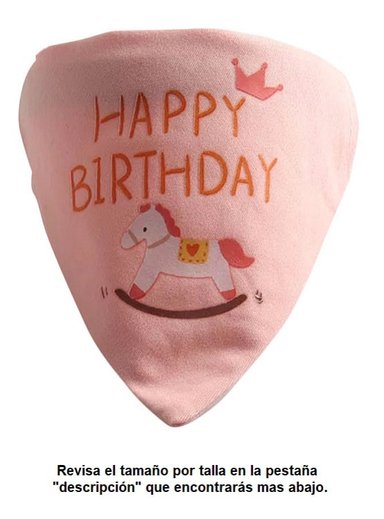 BANDANA PERROS GATOS FELIZ CUMPLEAÑOS WINPET ROSADO TALLA S - 1