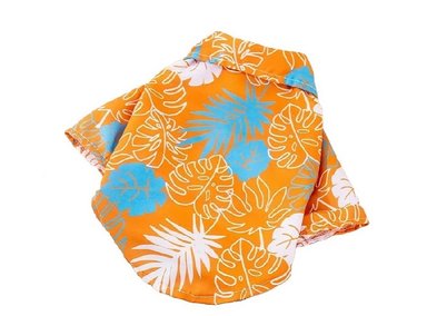 ROPA CAMISA PERROS GATOS GUAYABERA CHEERFUL WINPET NARANJA TALLA M - 1