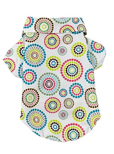 ROPA CAMISA PERROS GATOS GUAYABERA CIRCULOS WINPET TALLA L - 1