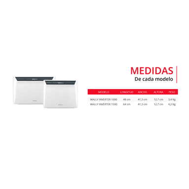 ESTUFA CALEFACTOR KALTEMP ELÉCTRICO WALLY INVERTER 1000 BLANCO - 9
