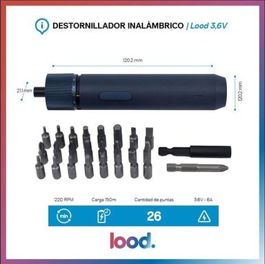 DESTORNILLADOR INALÁMBRICO LOOD 3,6V - 4