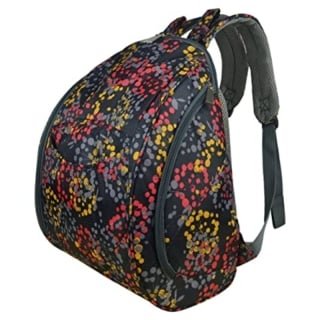 MOCHILA MOMMORE MATERNAL PAÑALERA 40X30 CM FLORES NEGRO - 1
