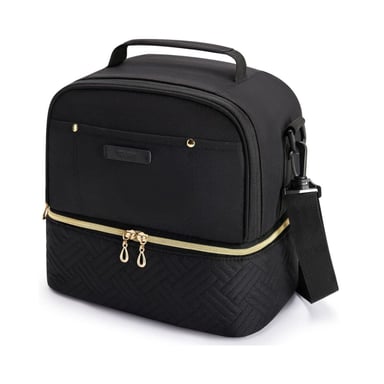 TOURIT LONCHERA CON AISLAMIENTO TÉRMICO CUBIERTA DOBLE 10,6L - NEGRO - 1