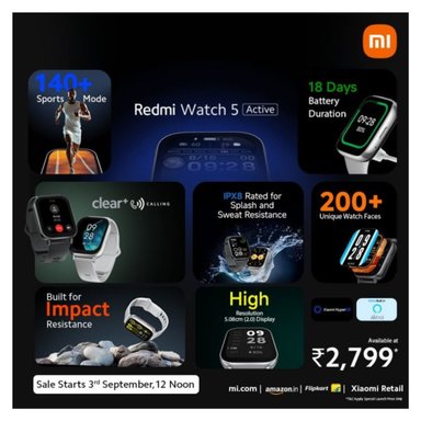 XIAOMI REDMI WATCH 5 ACTIVE RELOJ INTELIGENTE - NEGRO MEDIANOCHE - 4