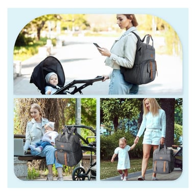 MOMMORE MOCHILA PARA EXTRACTOR DE LECHE PARA NOTEBOOK DE 15,6' - GRIS - 2