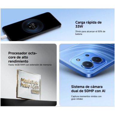 XIAOMI REDMI 15C 4G LTE 8GB + 256GB AZUL NOCTURNO - 8