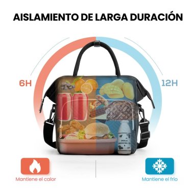 TOURIT LONCHERA TE RMICA 16 LATAS 10L IMPERMEABLE NEGRO - 5