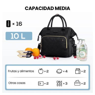 TOURIT LONCHERA TE RMICA 16 LATAS 10L IMPERMEABLE NEGRO - 6
