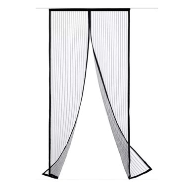 MALLA MOSQUITERA CORTINA CON CIERRE IMÁNES PUERTAS 110X210CM NEGRO - 1