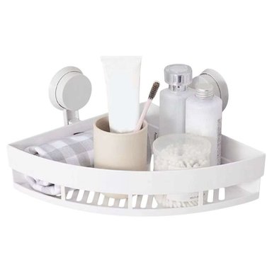REPISA ESQUINERA PARED ORGANIZADOR BAÑO 12X25CM BLANCO - 1
