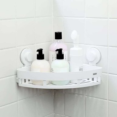 REPISA ESQUINERA PARED ORGANIZADOR BAÑO 12X25CM BLANCO - 2