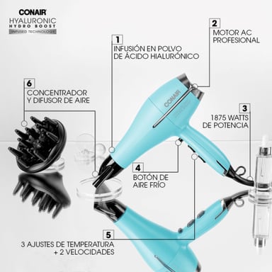 SECADOR PROFESIONAL CON INFUSIÓN DE ÁCIDO HIALURÓNICO 650BRB - 9