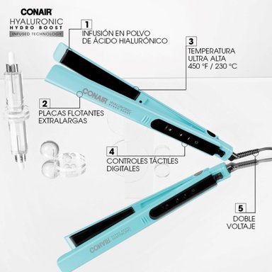 PLANCHA DOBLE VOLTAJE DE 25MM CON INFUSIÓN HIALURÓNICA CS41DBR - 7
