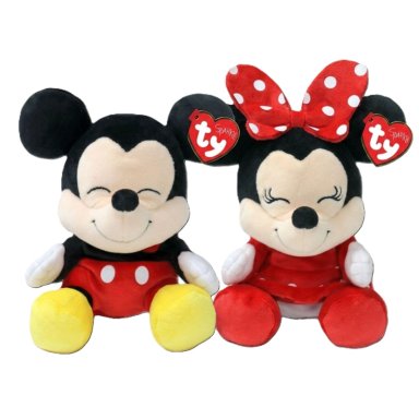 PACK 2 PELUCHES DISNEY MICKEY Y MINNIE MOUSE TY ORIGINAL - 1