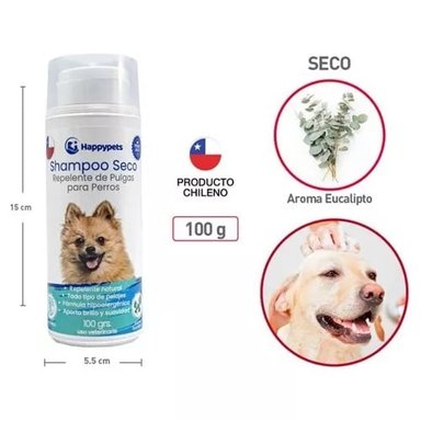 SHAMPOO SECO REPELENTE DE PULGAS PARA PERROS, HIPOALERGÉNICO - 3