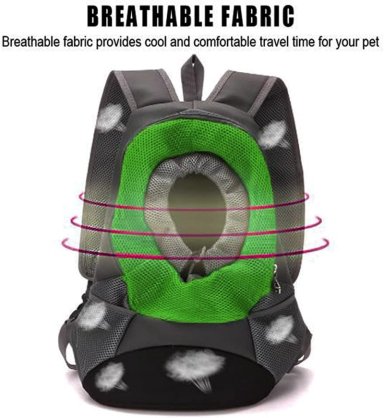 MOCHILA TRANSPORTADORA PERROS GATOS DEFENSOR FOREVER VERDE TALLA L - 3