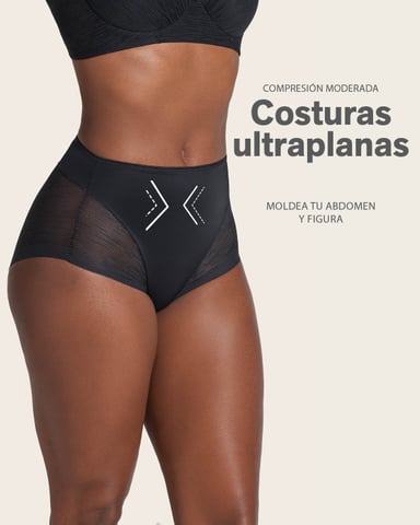 PANTIES MUJER LEONISA 12984 CALZÓN CONTROL MODERADO NEGRO - 3