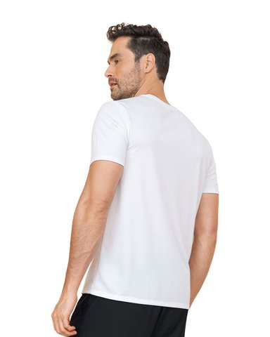 CAMISETA DEPORTIVA MASCULINA SEMIAJUSTADA DE SECADO RAPIDO 508007 BLANCO - 4