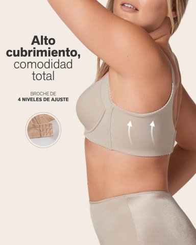 SOSTE N DE REALCE SUAVE Y CUBRIMIENTO ALTO EN SISA Y ESPALDA COVER BRA 011970 AZUL CIELO - 3