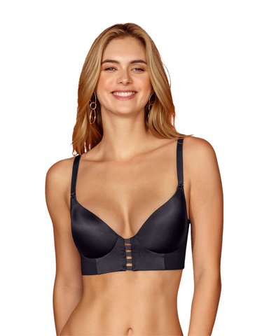 SOSTÉN MUJER LEONISA 91010 TRIANGULAR DE REALCE ALTO Y BUEN CUBRIMIENTO MEMORY BUSTIER NEGRO - 1